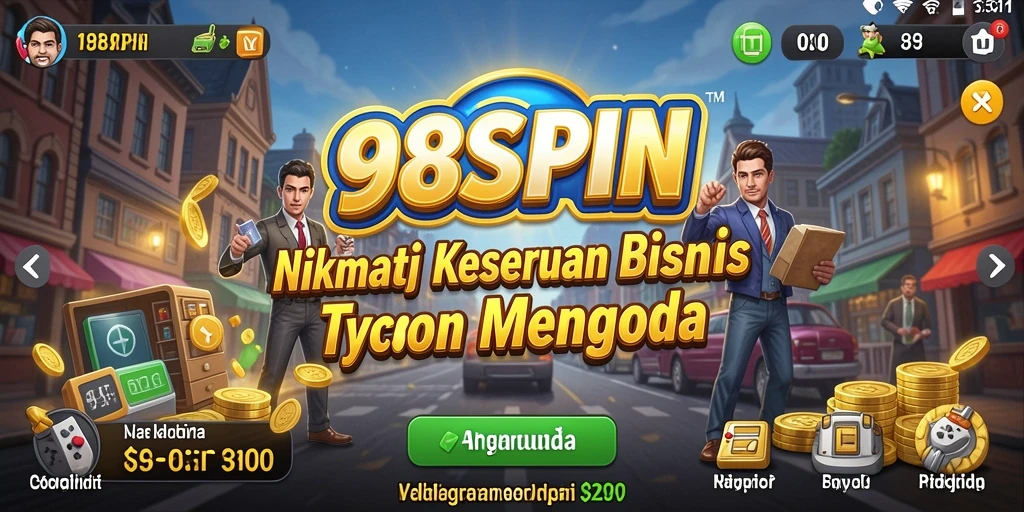 Screenshot yang menampilkan gameplay menarik dalam 98SPIN dengan elemen manajemen Tycoon.