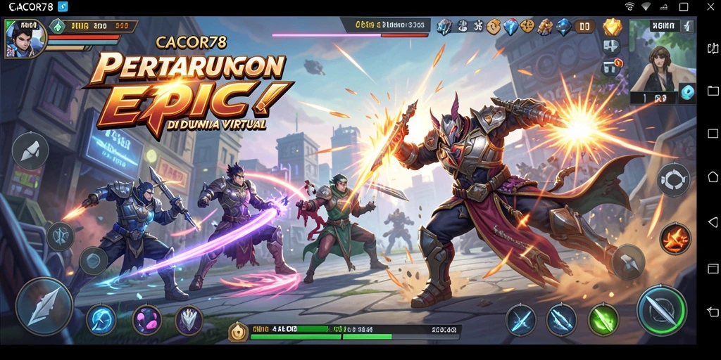 Tangkapan layar pertarungan seru di CACOR78 dengan efek visual yang mengesankan.
