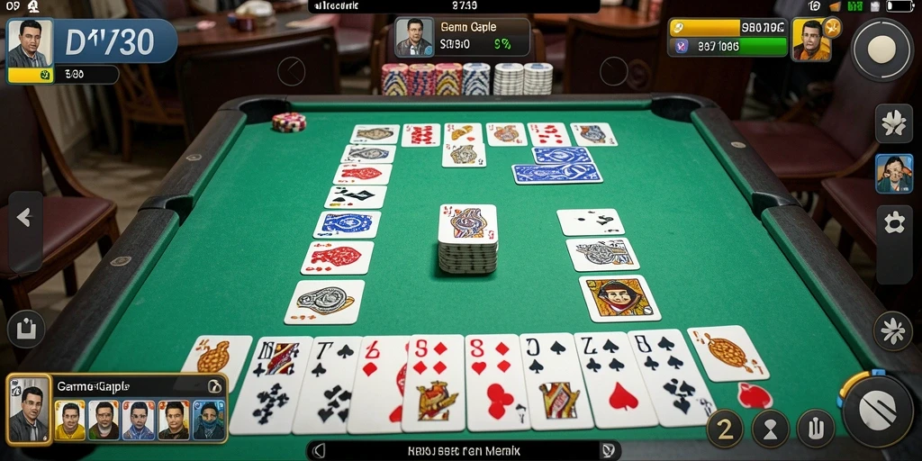 Tampilan gameplay seru D73 dalam permainan Gaple.