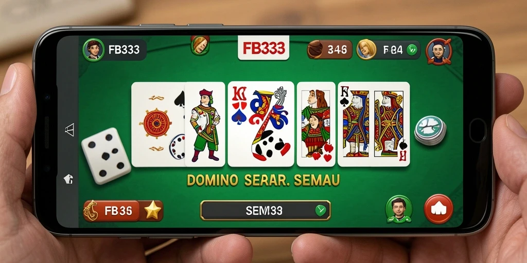 Tampilan gameplay Domino yang seru dan interaktif.