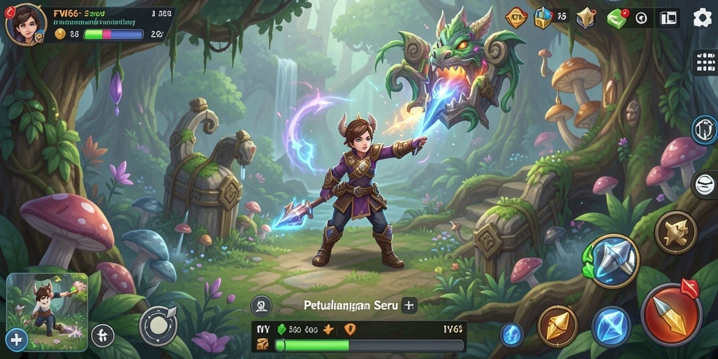 Gameplay petualangan yang mendebarkan dan kreatif.
