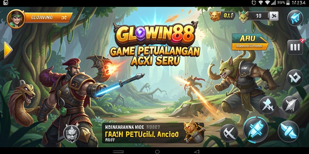 Tampilan gameplay seru dan menantang di GLOWIN88.