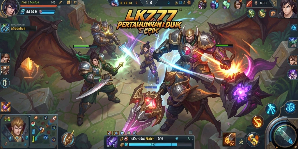 Tangkapan layar gameplay <strong>LK777</strong> yang menampilkan aksi seru di arena MOBA.