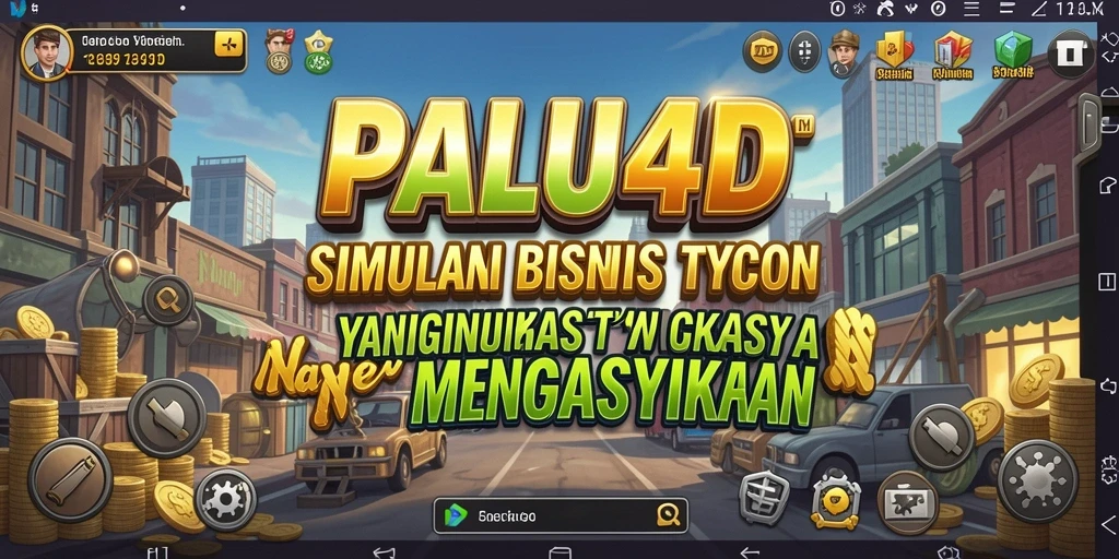 Screenshot utama PALU4D menampilkan aksi membangun kerajaan bisnis.