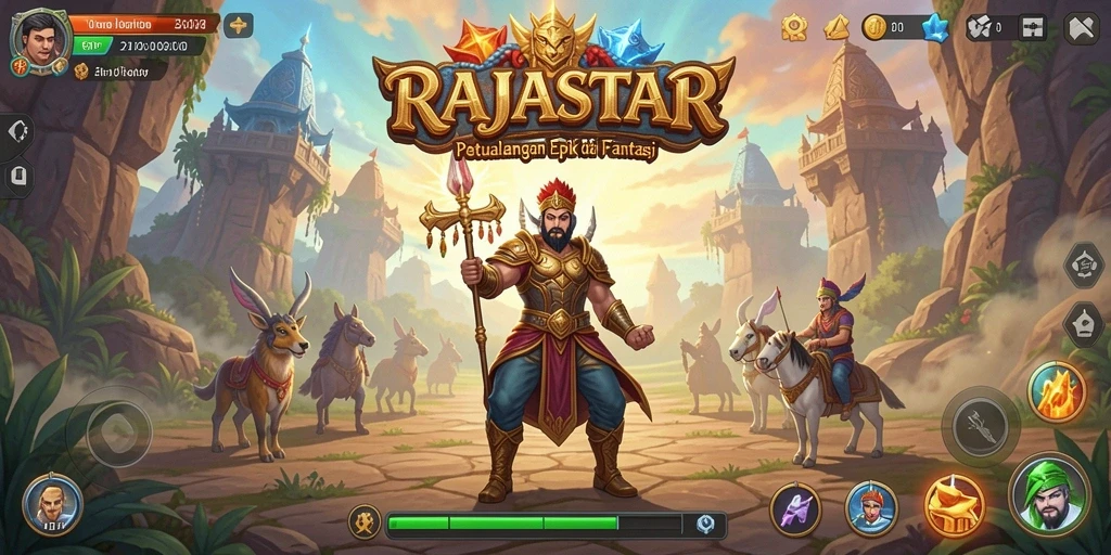 Tampilan menakjubkan dari gameplay RAJASTAR dengan pemandangan yang indah.