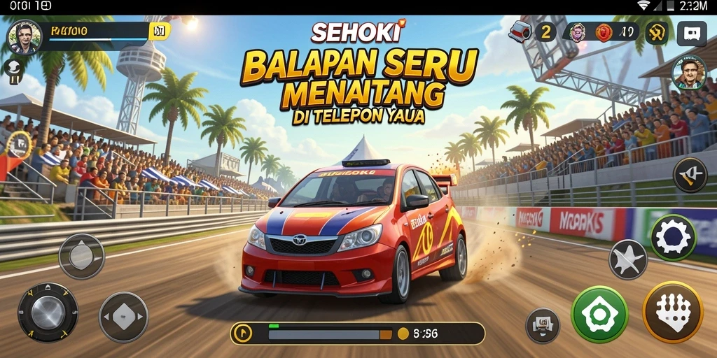 Tampilan gameplay yang mendebarkan dalam balapan SEHOKI.
