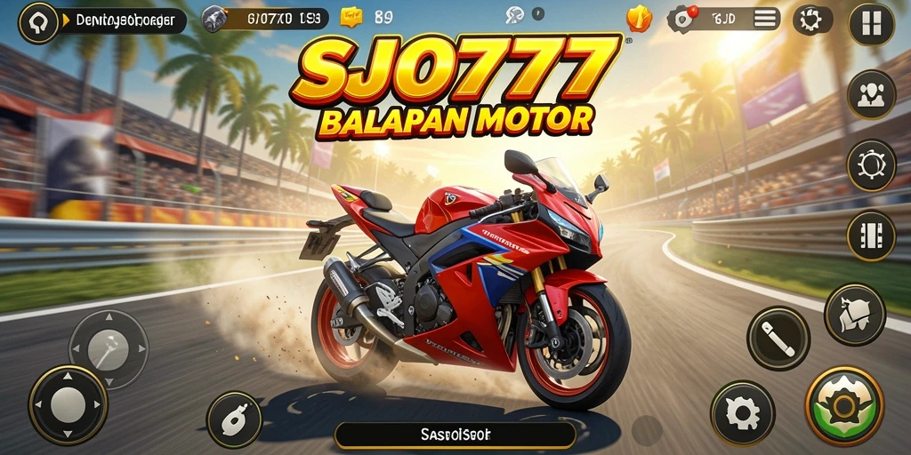 Gameplay seru dalam SJO777 dengan balapan motor yang penuh tantangan.