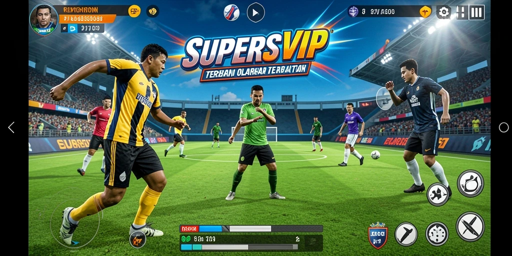 Tampilan menarik dari gameplay SUPERSVIP saat pertandingan olahraga.