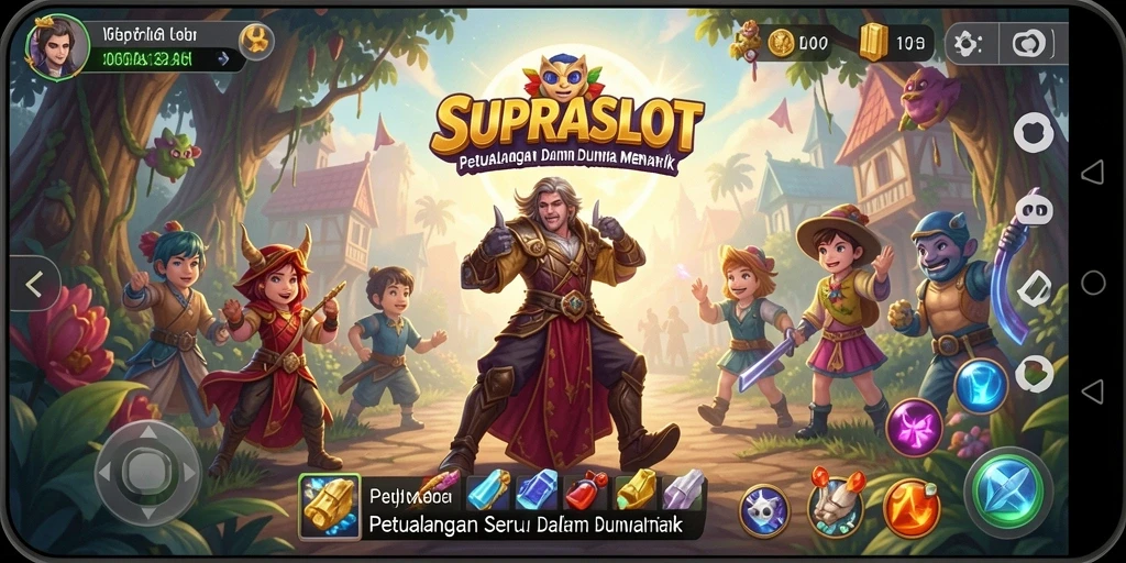 Tangkapan layar gameplay SUPRASLOT yang menampilkan aksi petualangan seru.