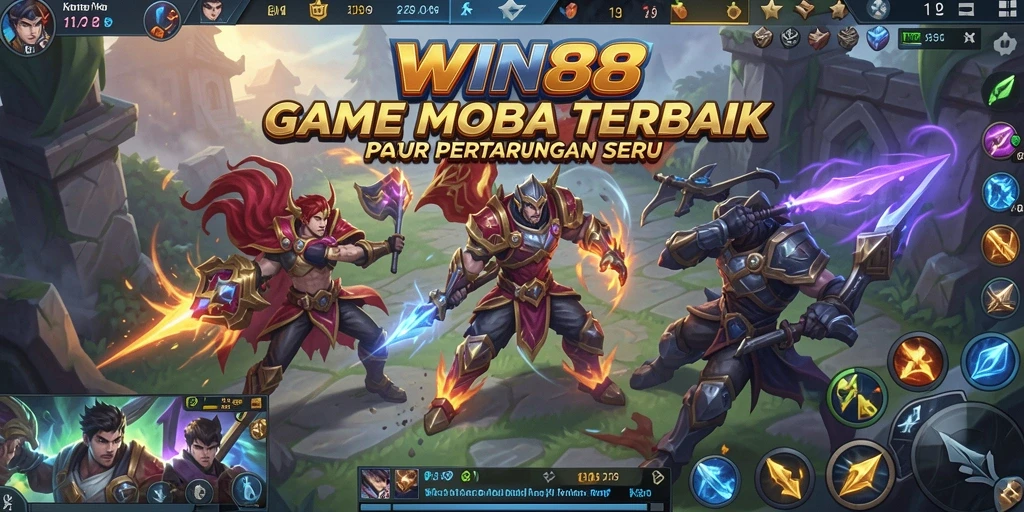 Tampilan menarik dalam aksi gameplay MOBA di WIN88.