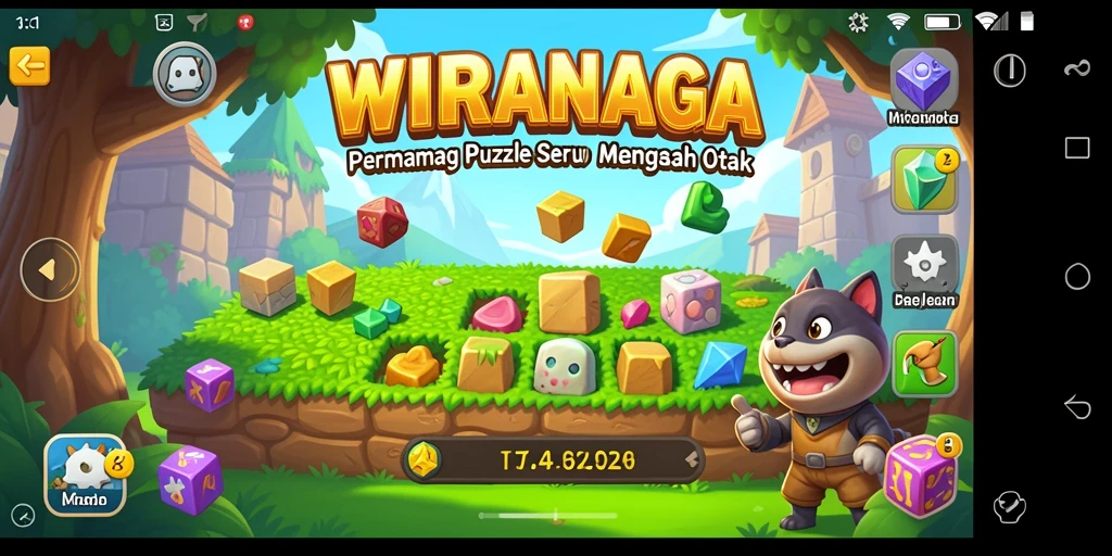 Screenshot gameplay <strong>WIRANAGA</strong> menunjukkan tantangan puzzle yang seru.